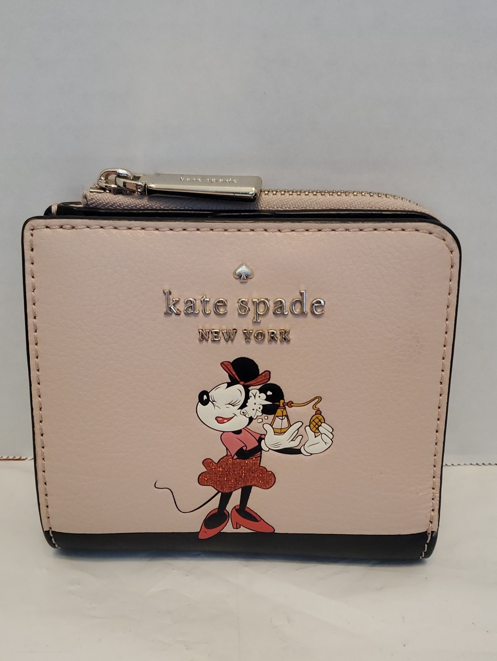 kate spade Pink Minnie Mouse Compact Zip Wallet